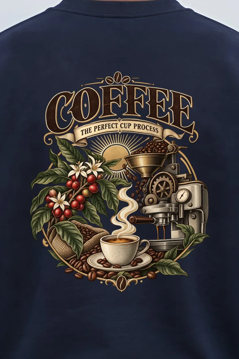 "Coffee Process" 1 Crewneck Sweatshirt - the graphic up close