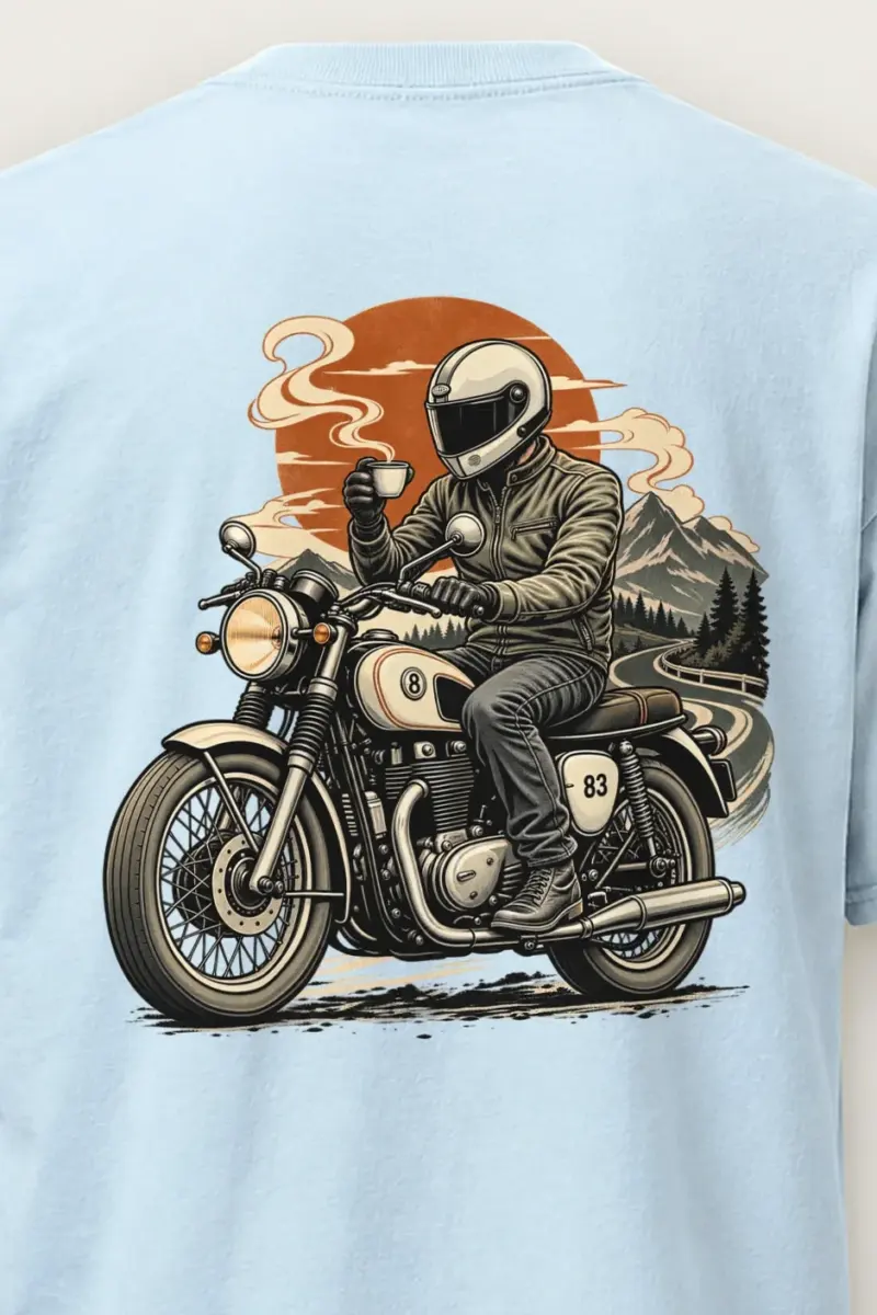 "Coffee Run Rider" Heavyweight Unisex Crewneck T-shirt