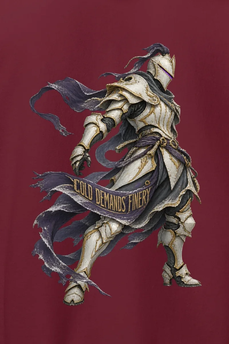 "Cold Demands Finery" Heavy Blend Unisex Pullover Hoodie - the graphic up close