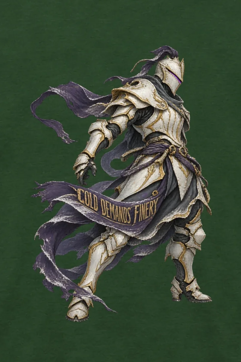 "Cold Demands Finery" Unisex Longsleeve T-shirt - the graphic up close