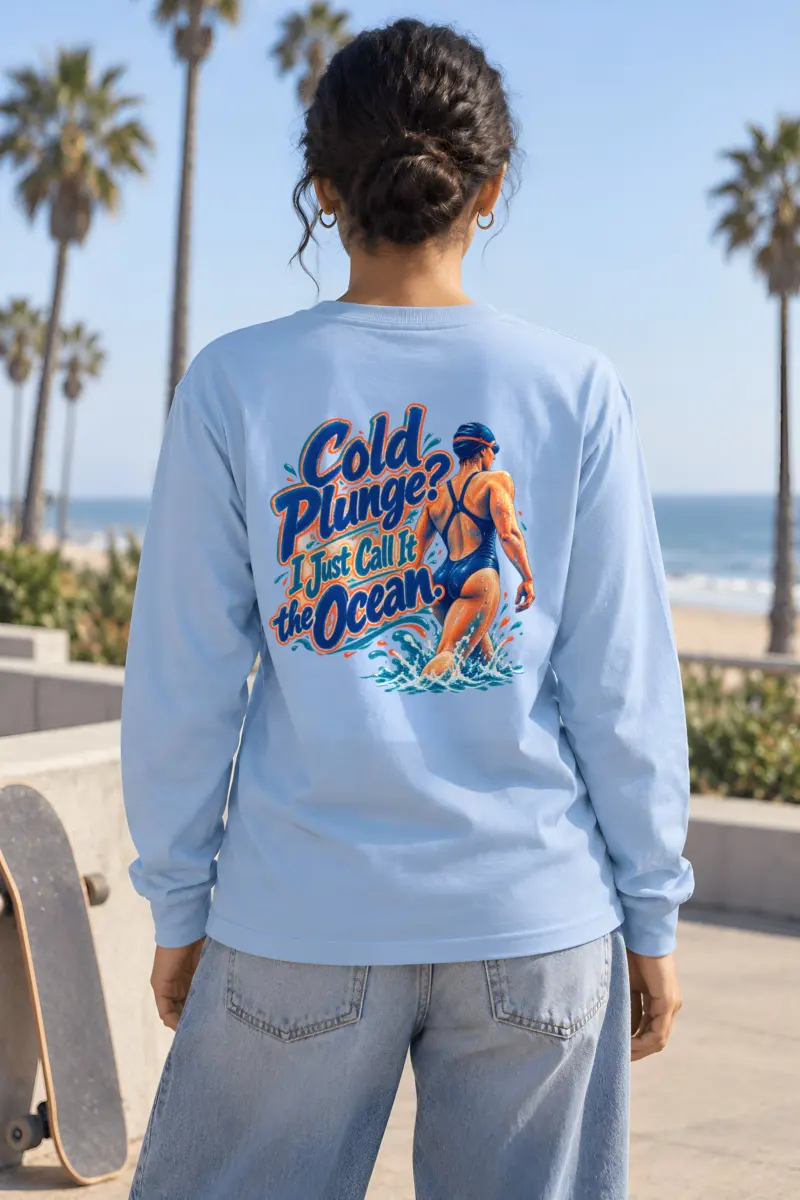 “Cold Plunge? I Just Call It the Ocean” Unisex Longsleeve T-shirt