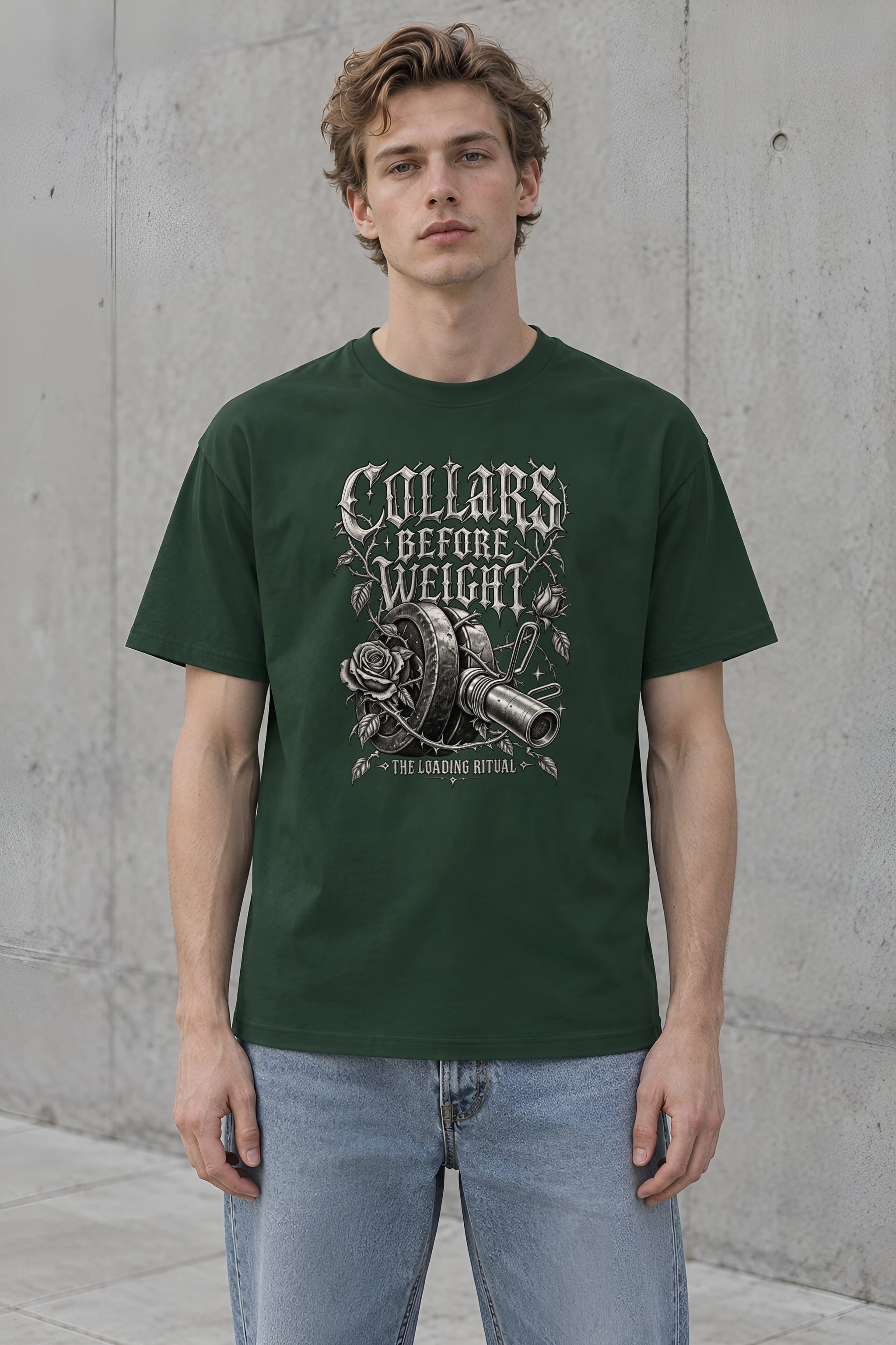 "Collars Before Weight" Heavyweight Unisex Crewneck T-shirt