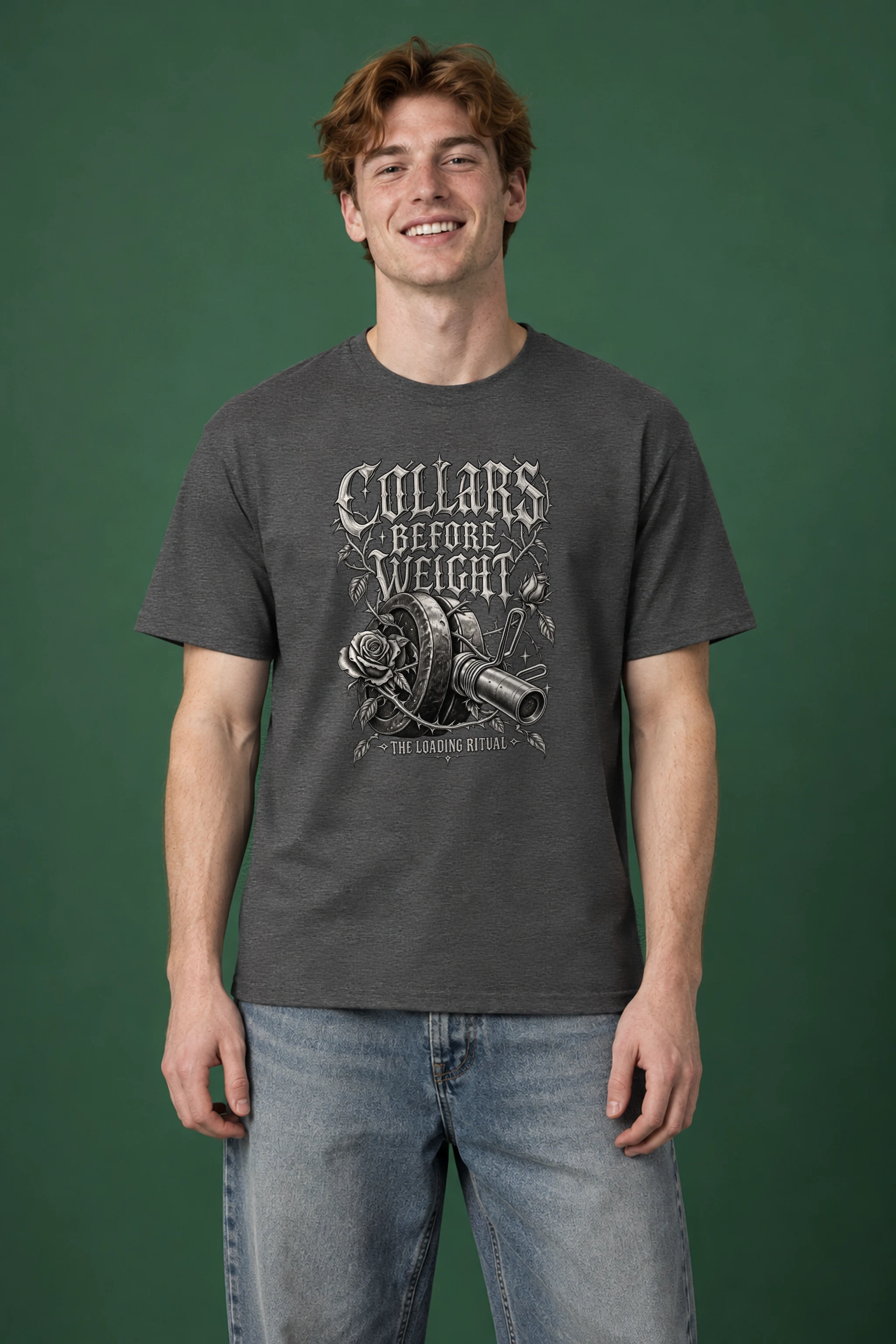"Collars Before Weight" Heavyweight Unisex Crewneck T-shirt