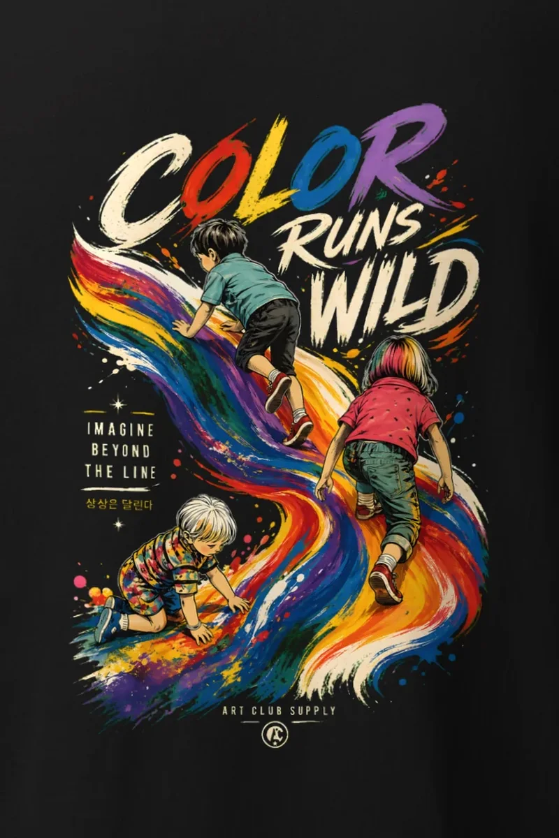"Color Run Wild" Heavyweight Unisex Crewneck T-shirt