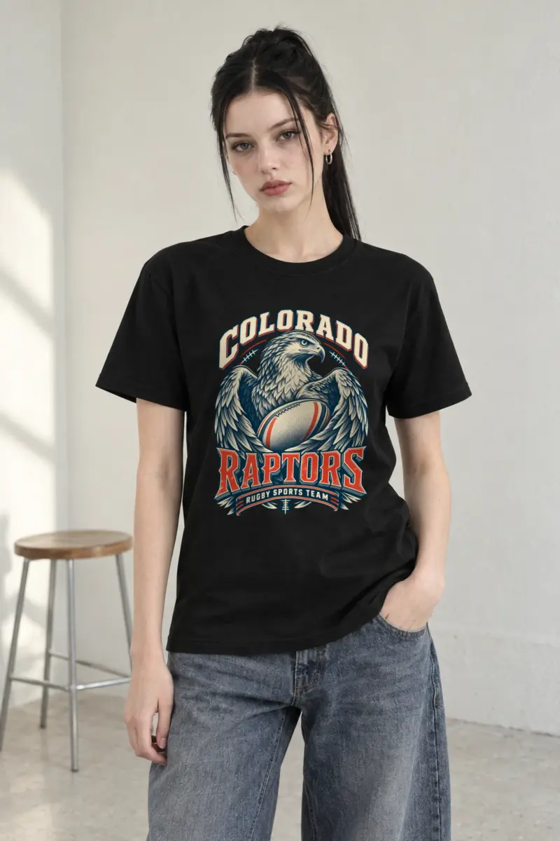 "Colorado Raptors Rugby Sports Team" Heavyweight Unisex Crewneck T-shirt
