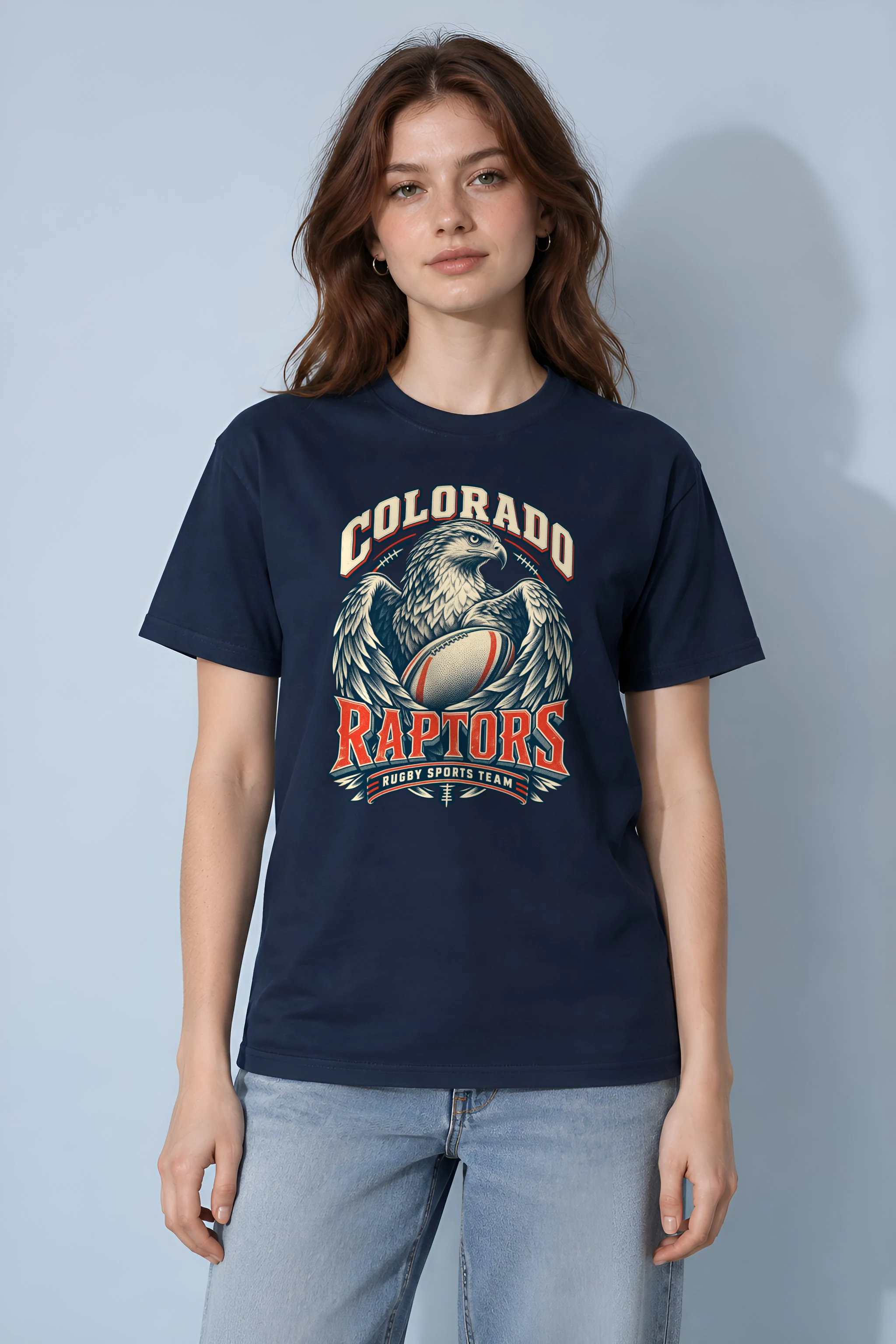 "Colorado Raptors Rugby Sports Team" Heavyweight Unisex Crewneck T-shirt