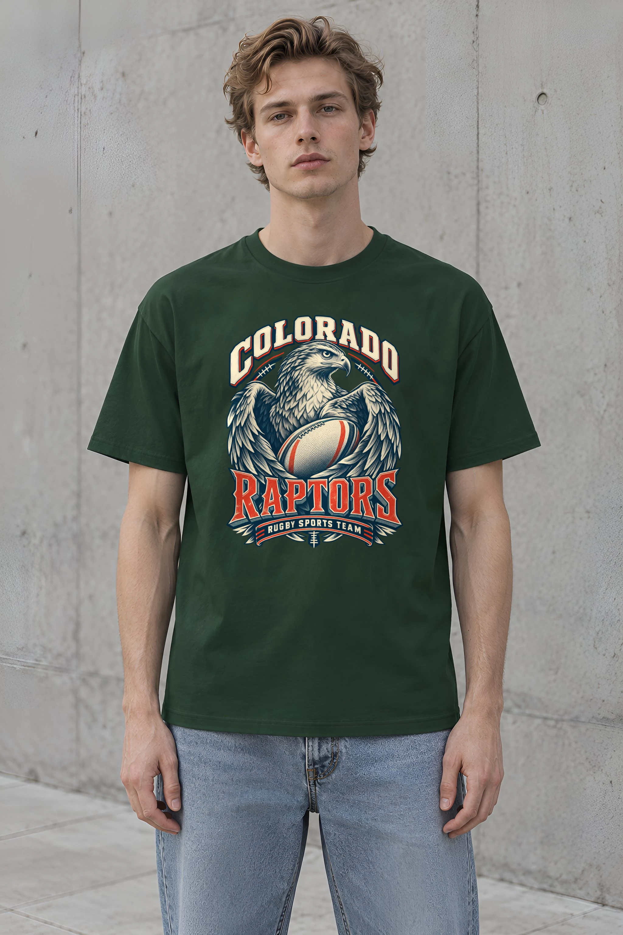 "Colorado Raptors Rugby Sports Team" Heavyweight Unisex Crewneck T-shirt