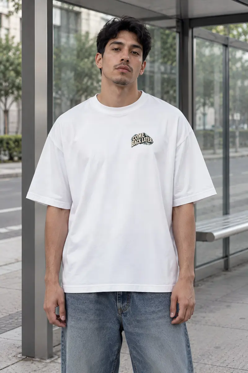 "Come Back Later Volcano" Unisex Oversized Heavyweight Crewneck T-Shirt