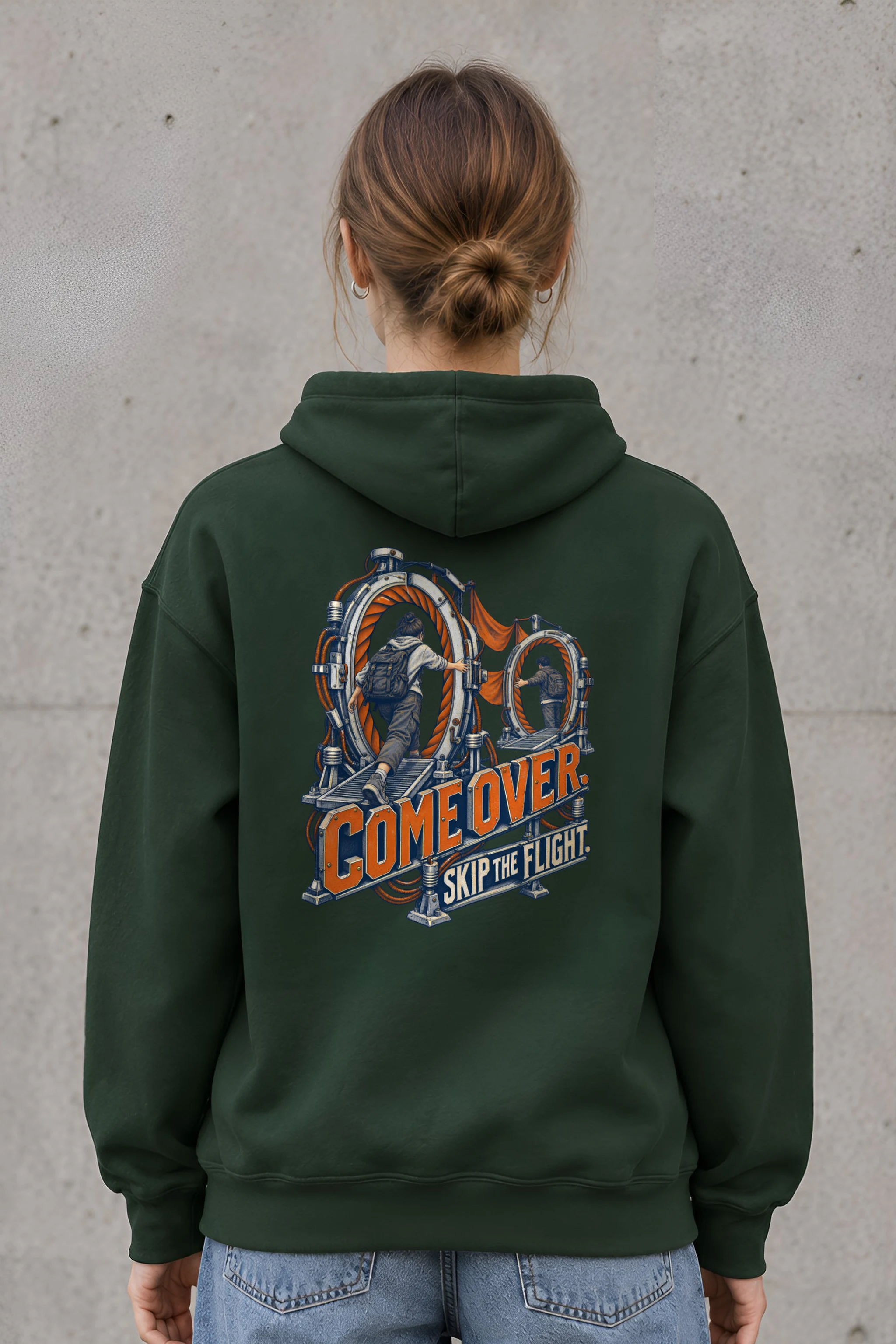 "Come Over. Skip the Flight." Heavy Blend Unisex Pullover Hoodie