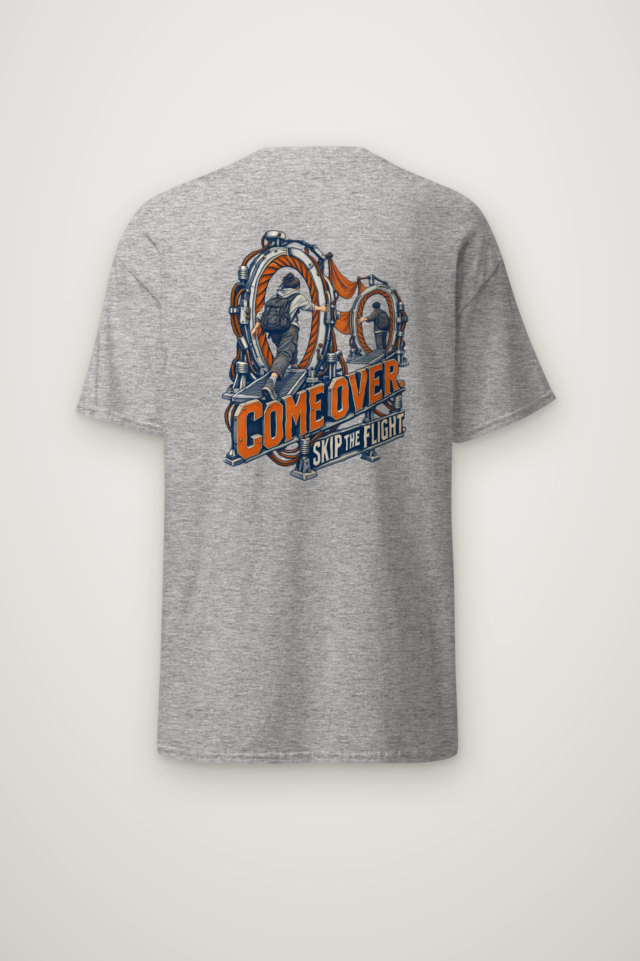 "Come Over Skip the Flight" Heavyweight Unisex Crewneck T-shirt