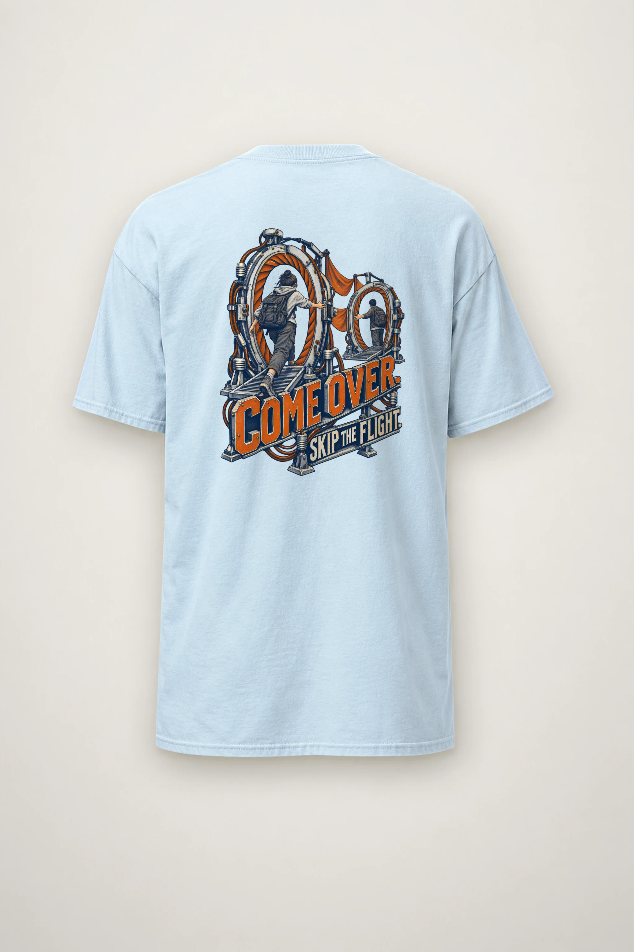 "Come Over Skip the Flight" Heavyweight Unisex Crewneck T-shirt
