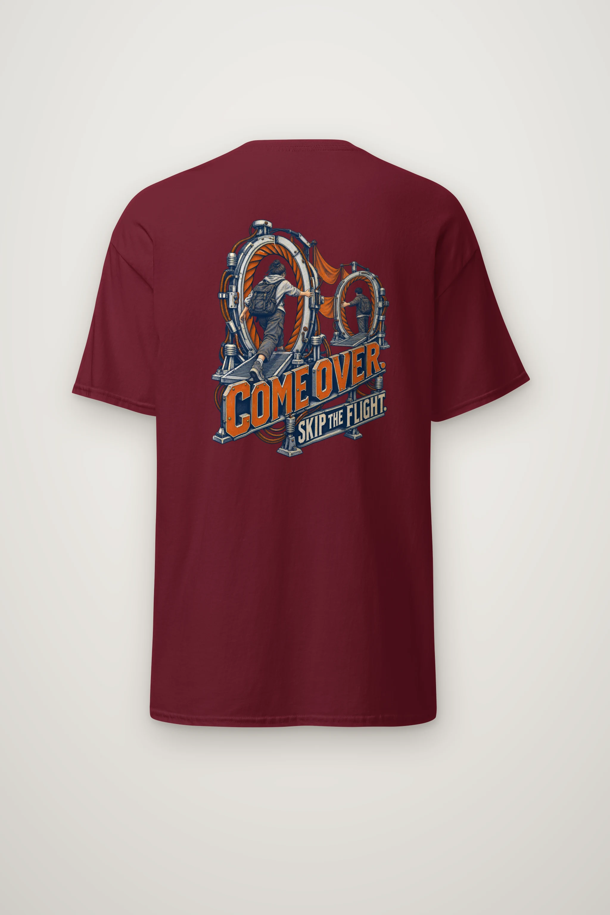 "Come Over Skip the Flight" Heavyweight Unisex Crewneck T-shirt