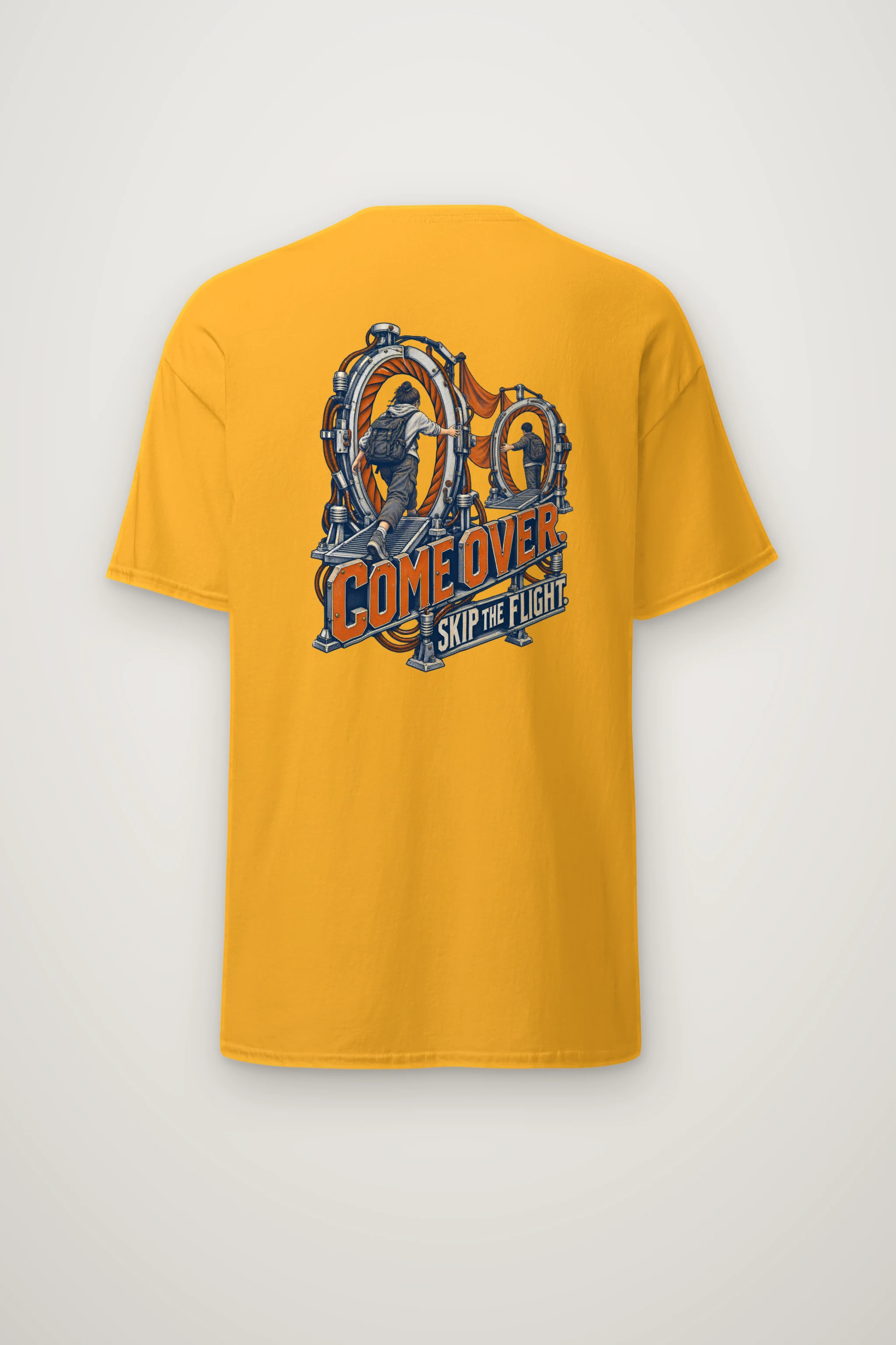 "Come Over Skip the Flight" Heavyweight Unisex Crewneck T-shirt