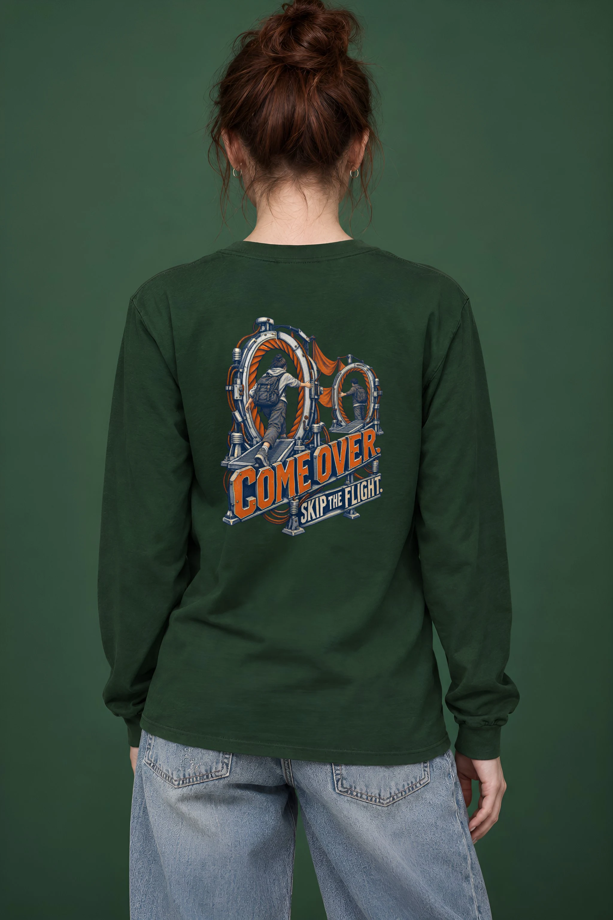 "Come Over Skip the Flight" Unisex Longsleeve T-shirt