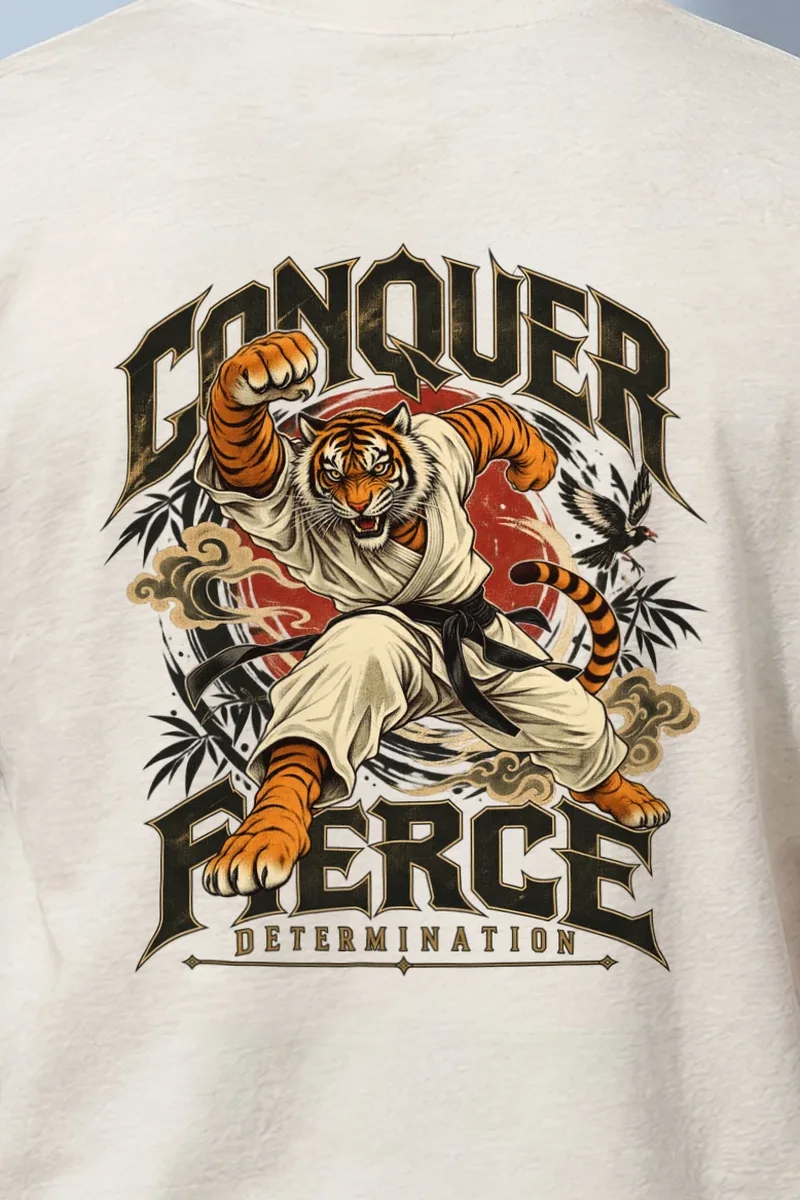 "Conquer Fierce Determination" Heavyweight Unisex Crewneck T-shirt