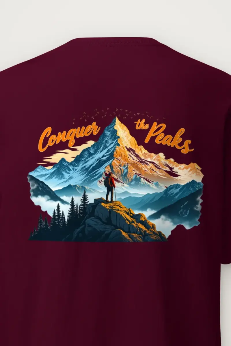 "Conquer The Peaks" Heavyweight Unisex Crewneck T-shirt