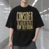 "Consider the Lilies of the Field" Men's Oversized Heavyweight Crewneck T-Shirt