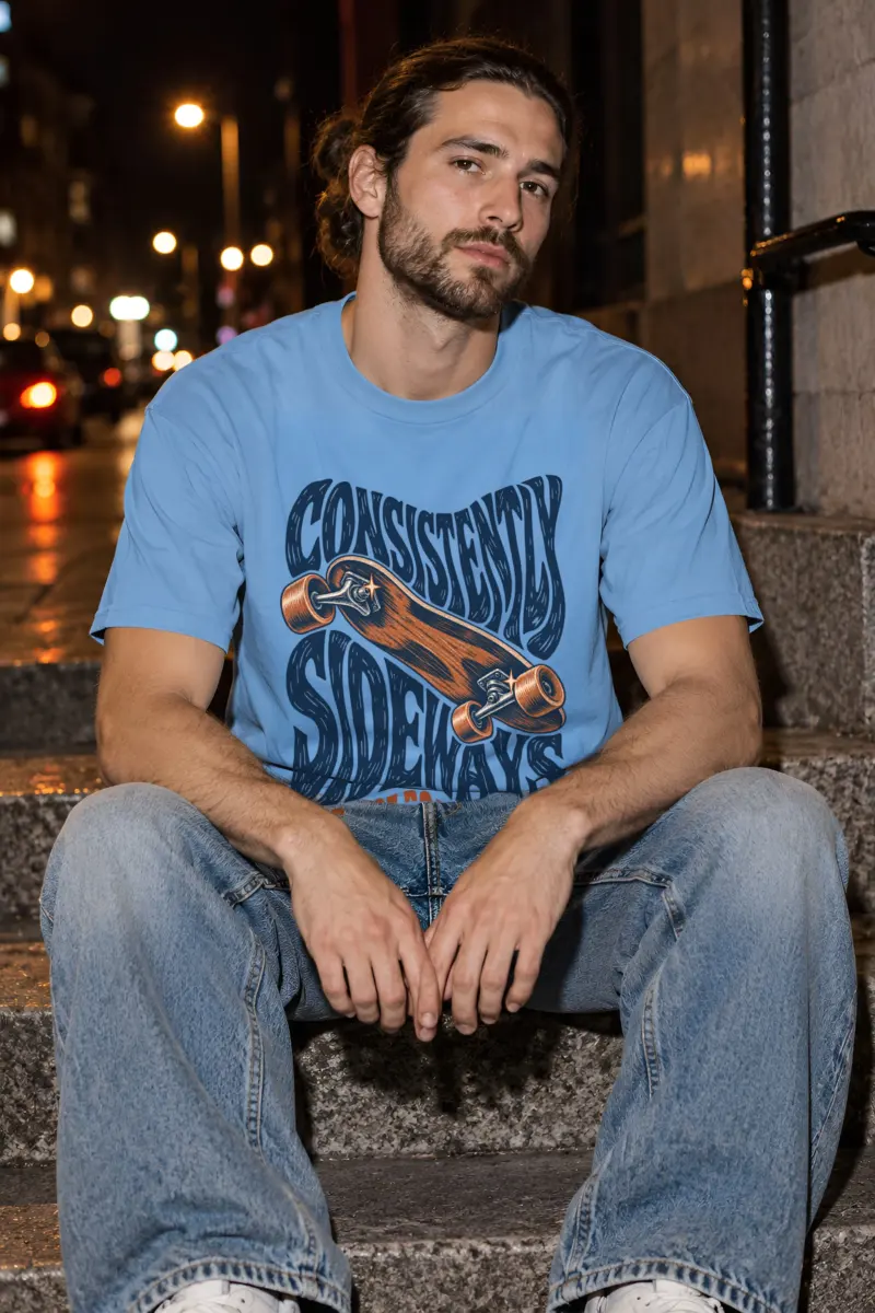 "Consistently Sideways" Heavyweight Unisex Crewneck T-shirt