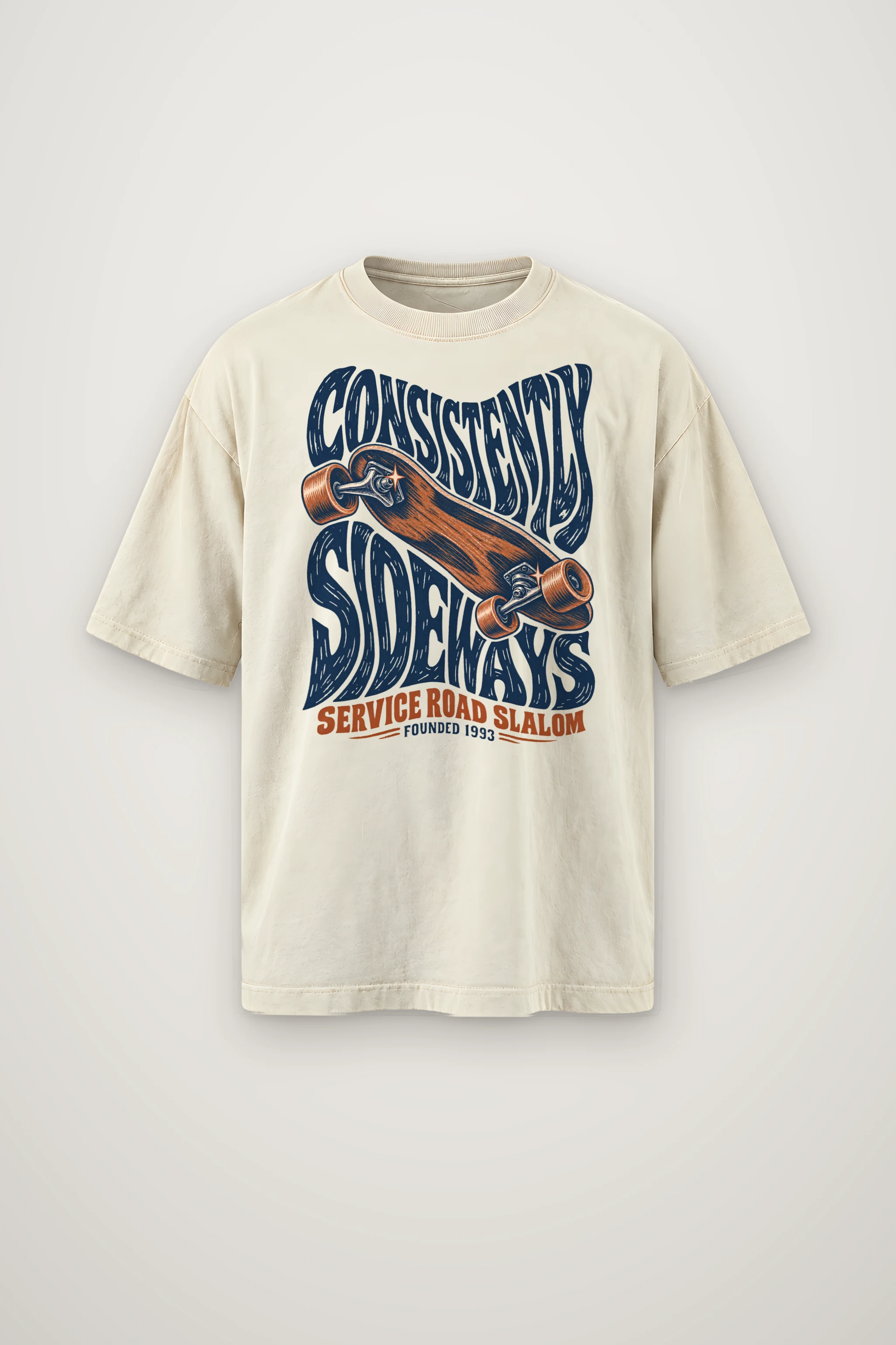 "Consistently Sideways" Men's Oversized Heavyweight Crewneck T-Shirt