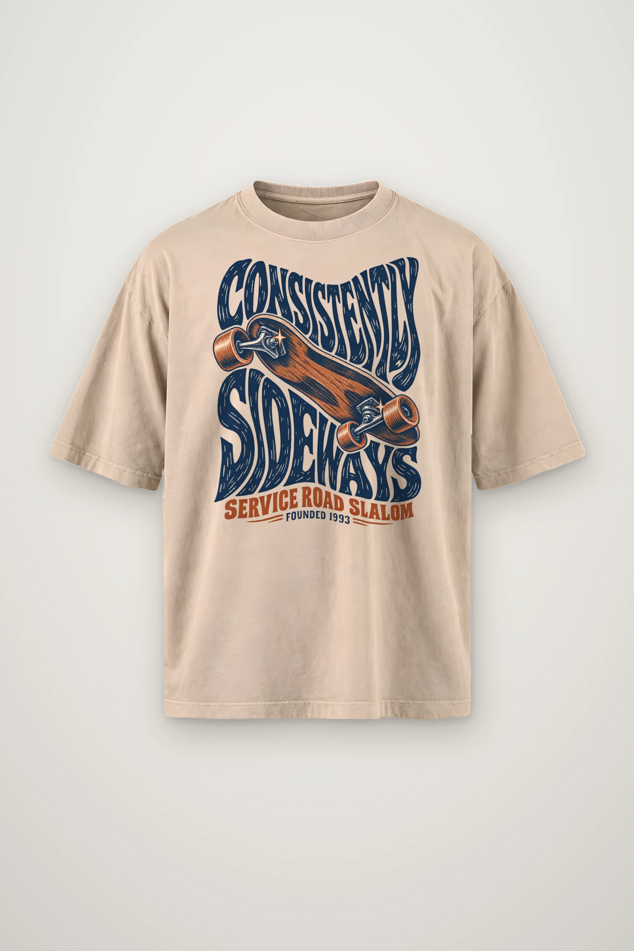 "Consistently Sideways" Men's Oversized Heavyweight Crewneck T-Shirt