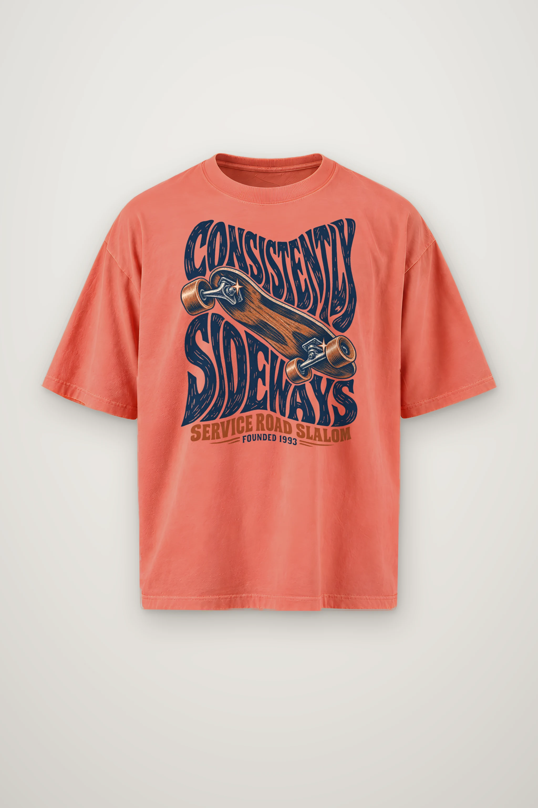 "Consistently Sideways" Men's Oversized Heavyweight Crewneck T-Shirt