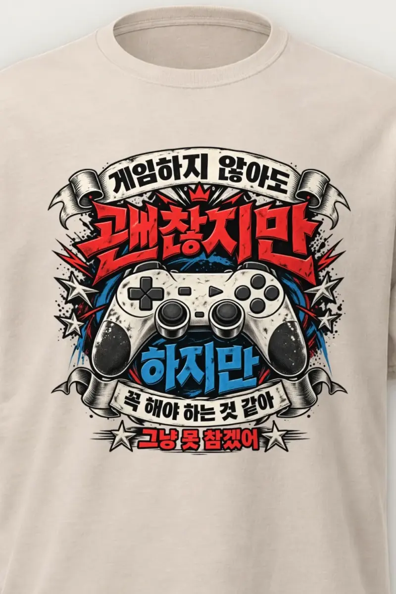 "Controller Ribbon Graphic" Heavyweight Unisex Crewneck T-shirt