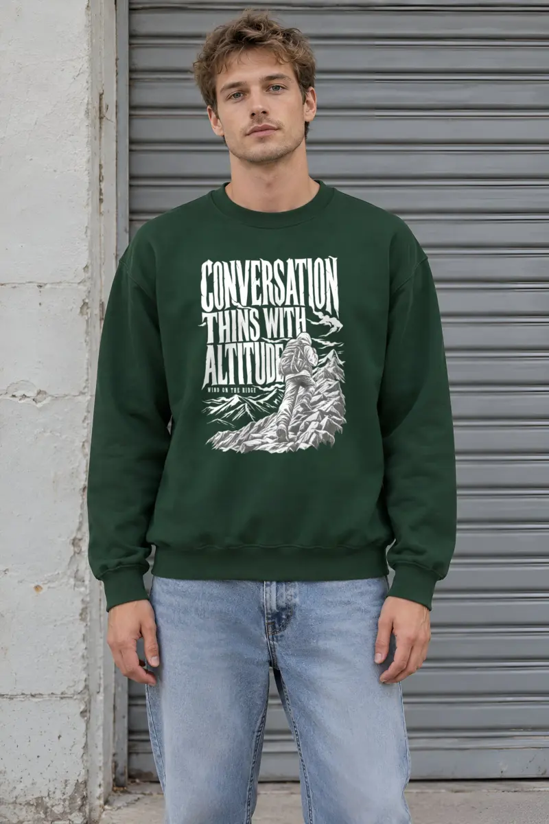 "Conversation Thins With Altitude" Heavy Blend Unisex Crewneck Sweatshirt