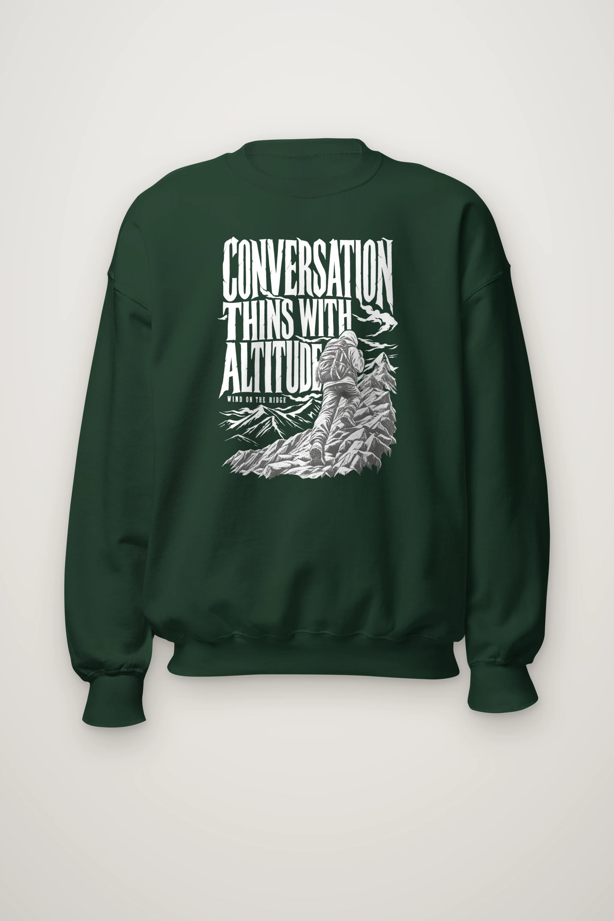 "Conversation Thins With Altitude" Heavy Blend Unisex Crewneck Sweatshirt
