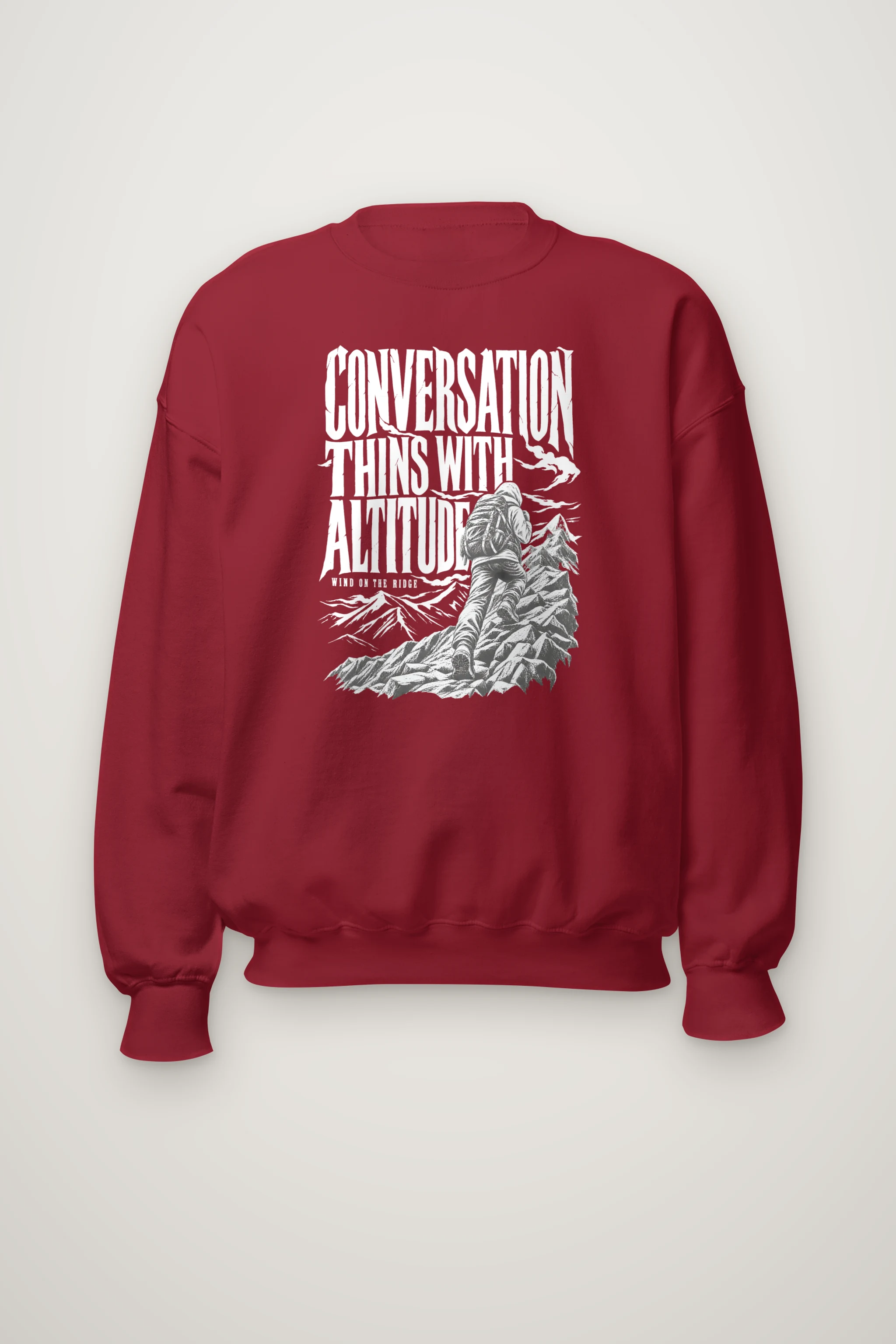 "Conversation Thins With Altitude" Heavy Blend Unisex Crewneck Sweatshirt