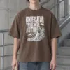 "Conversation Thins With Altitude" Men's Oversized Heavyweight Crewneck T-Shirt