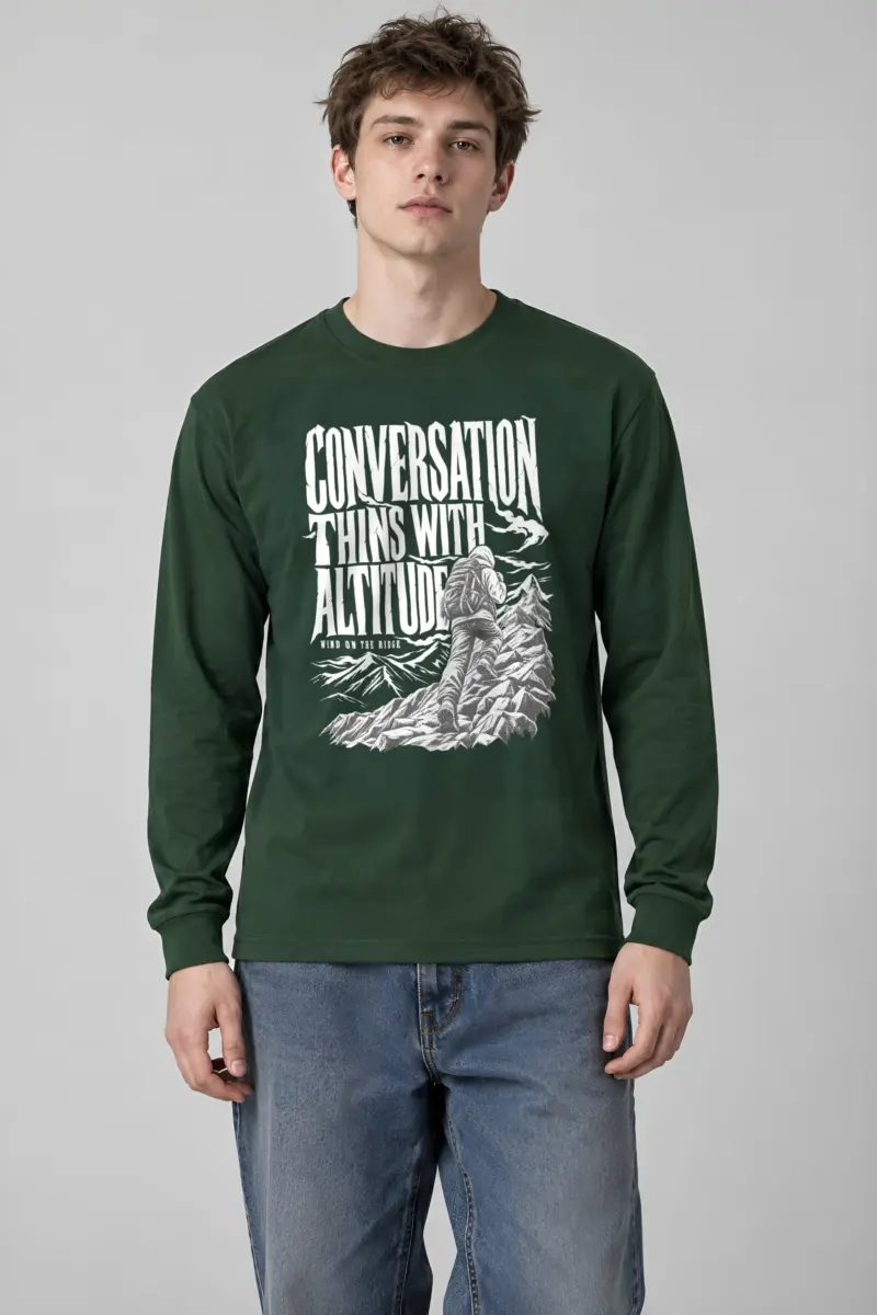 "Conversation Thins With Altitude" Unisex Longsleeve T-shirt
