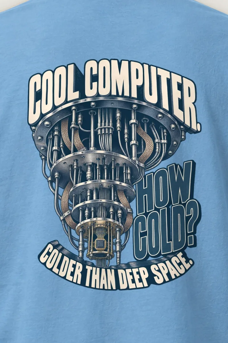 "Cool Computer, How Cold?" Heavyweight Unisex Crewneck T-shirt - the graphic up close