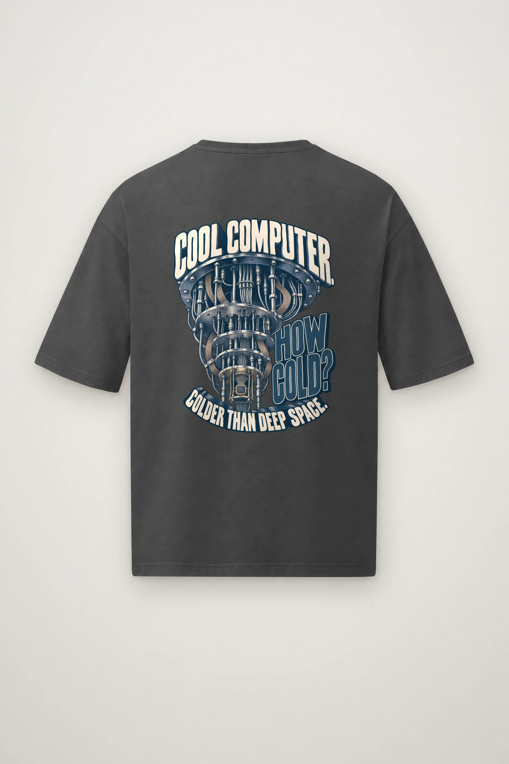 "Cool Computer How Cold" Men's Oversized Heavyweight Crewneck T-Shirt