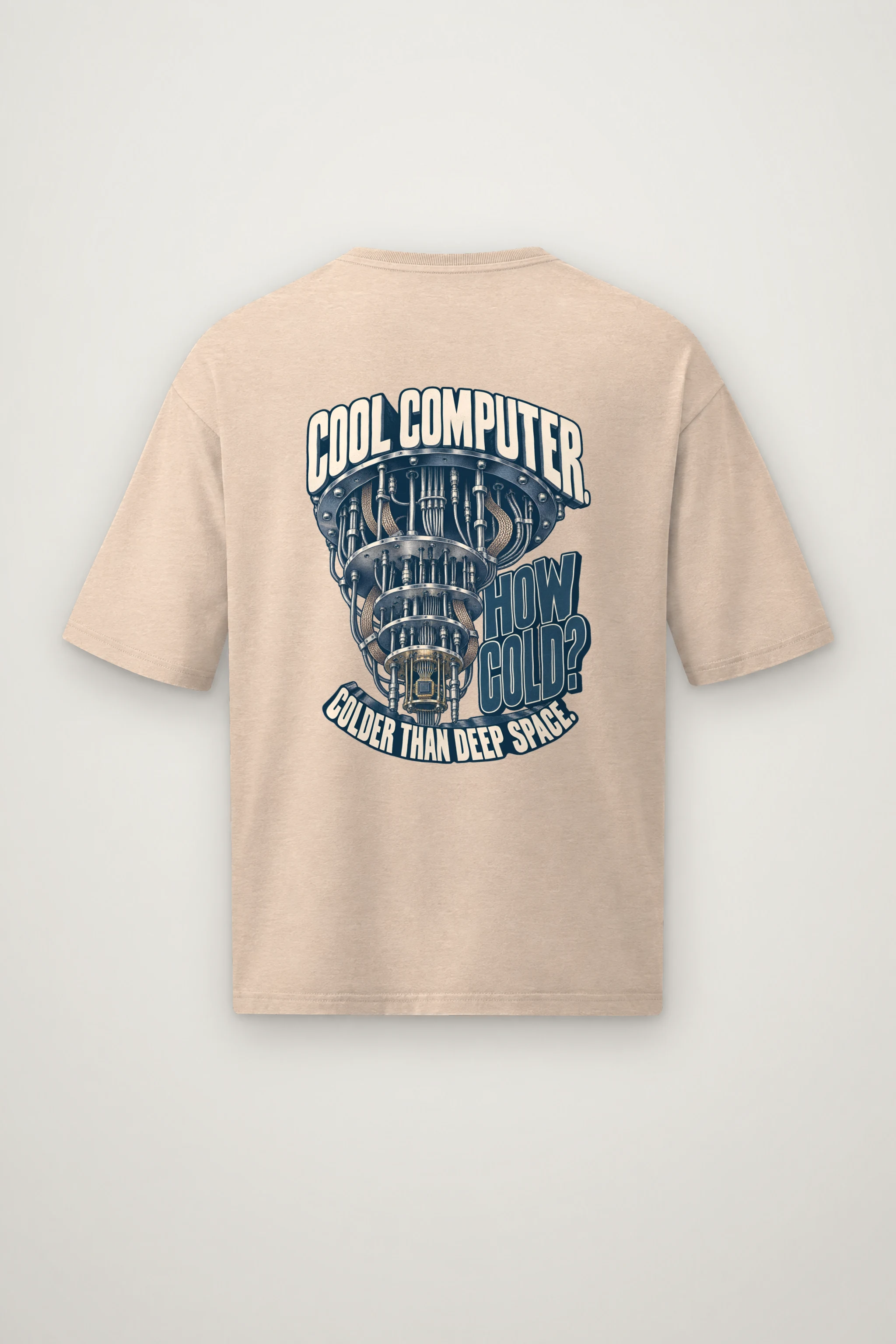 "Cool Computer How Cold" Men's Oversized Heavyweight Crewneck T-Shirt