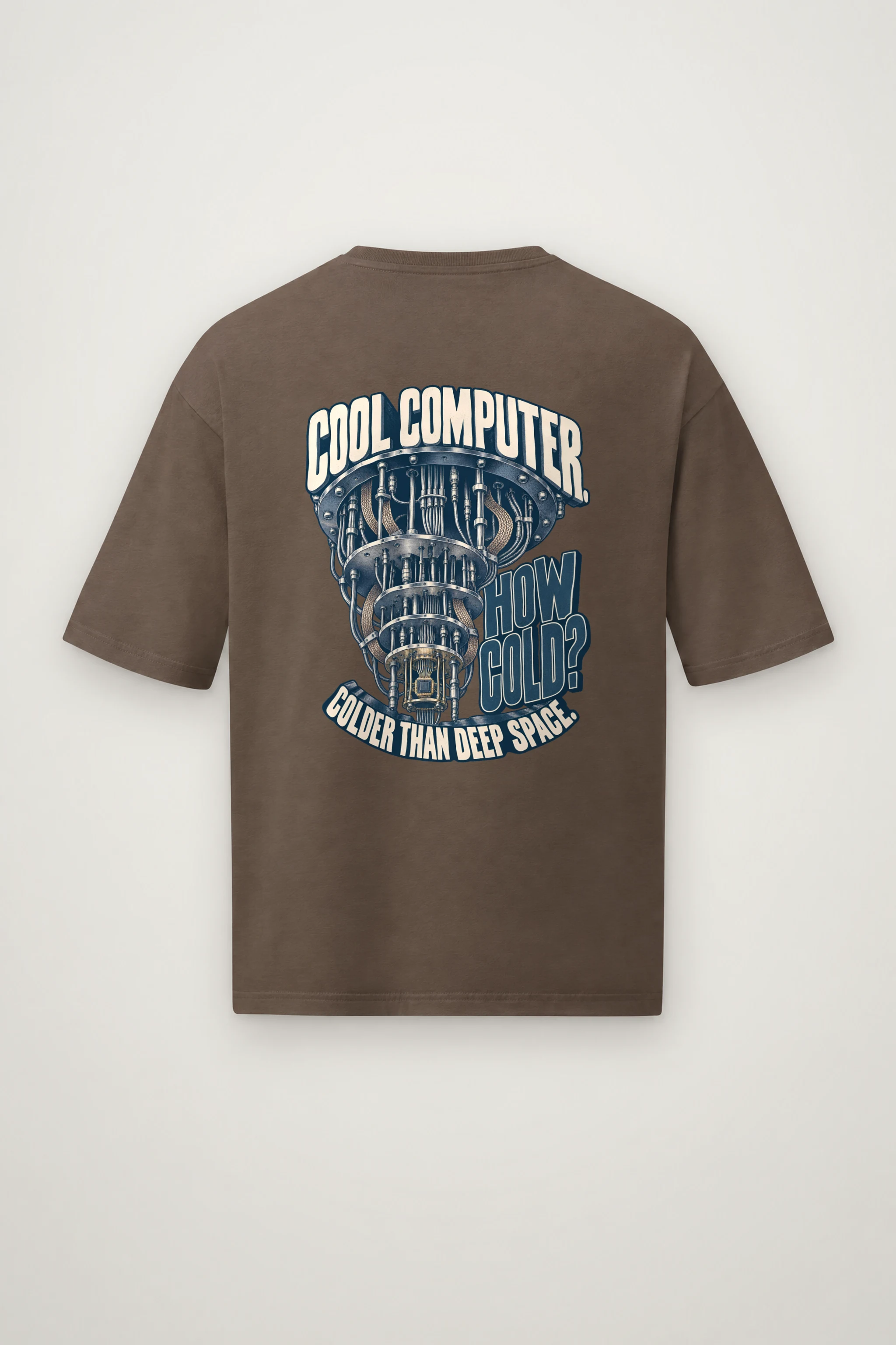 "Cool Computer How Cold" Men's Oversized Heavyweight Crewneck T-Shirt