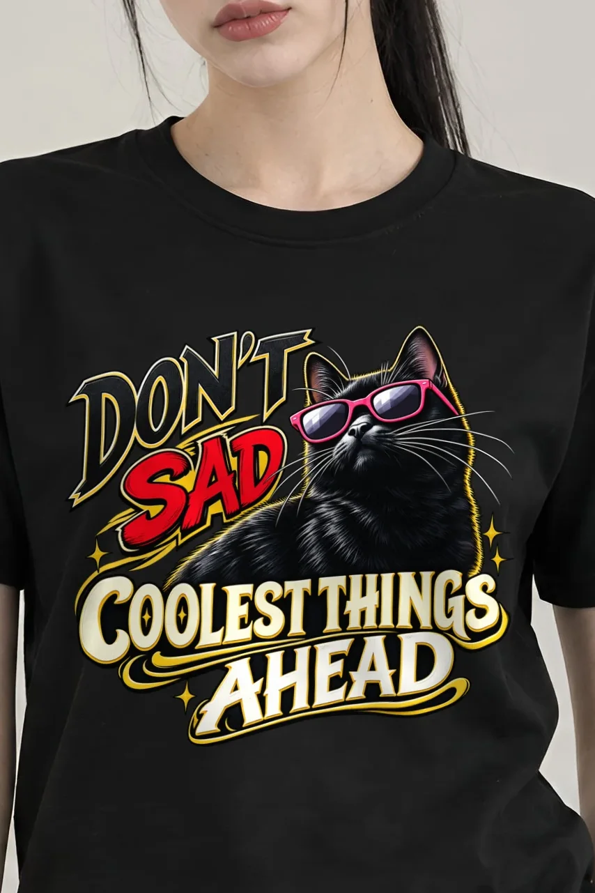 "Coolest Things Ahead" Heavyweight Unisex Crewneck T-shirt - the graphic up close