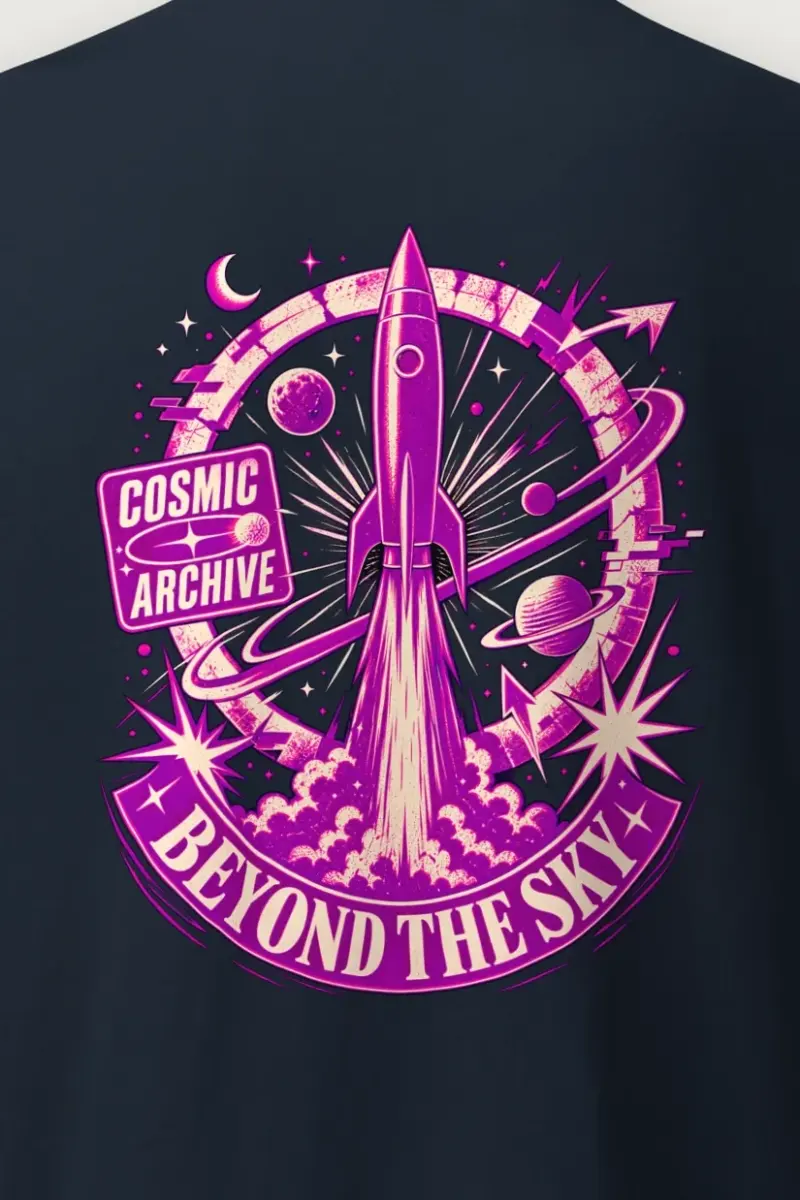"Cosmic Archive" Heavyweight Unisex Crewneck T-shirt