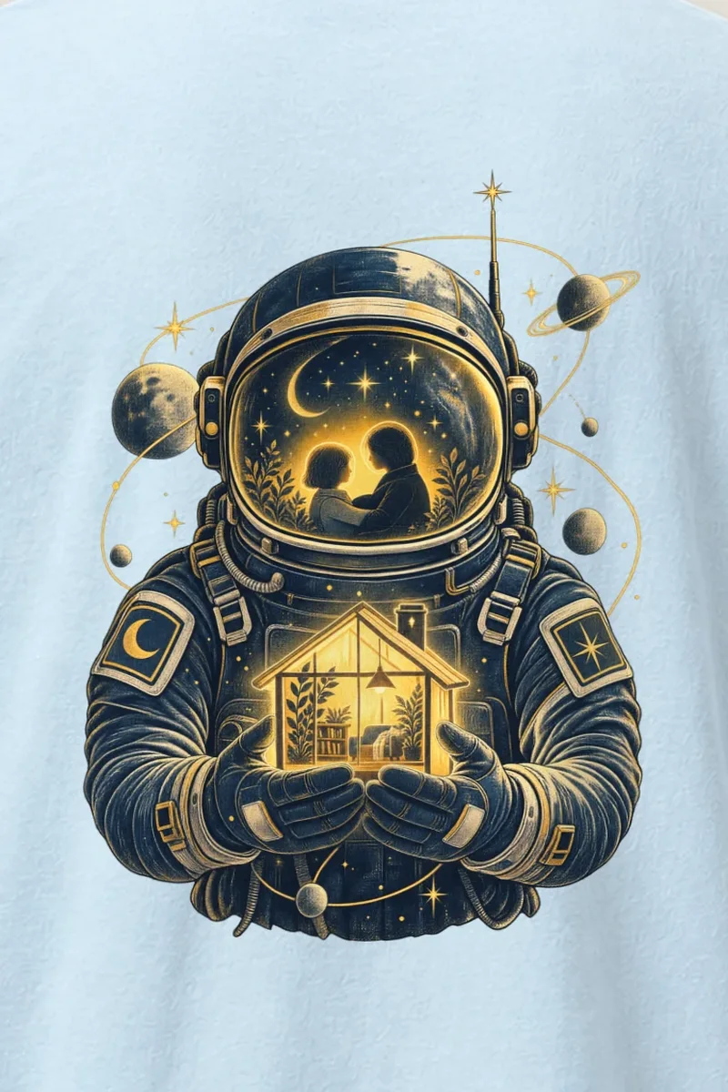"Cosmic Homecoming" Heavyweight Unisex Crewneck T-shirt