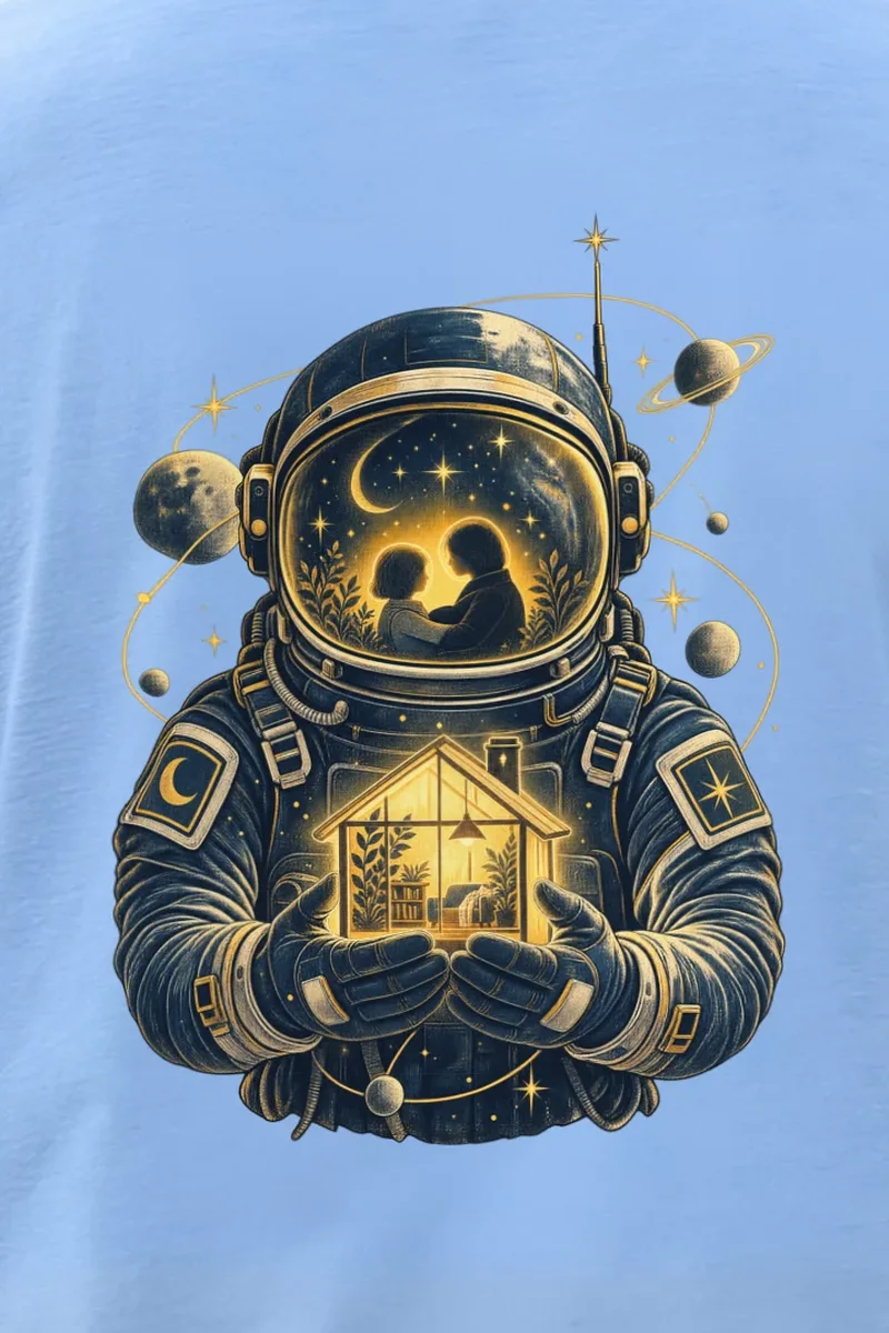 "Cosmic Homecoming" Heavyweight Unisex Crewneck T-shirt