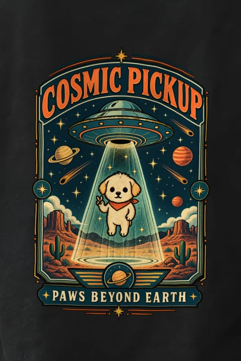 "Cosmic Pickup" Heavyweight Unisex Crewneck T-shirt