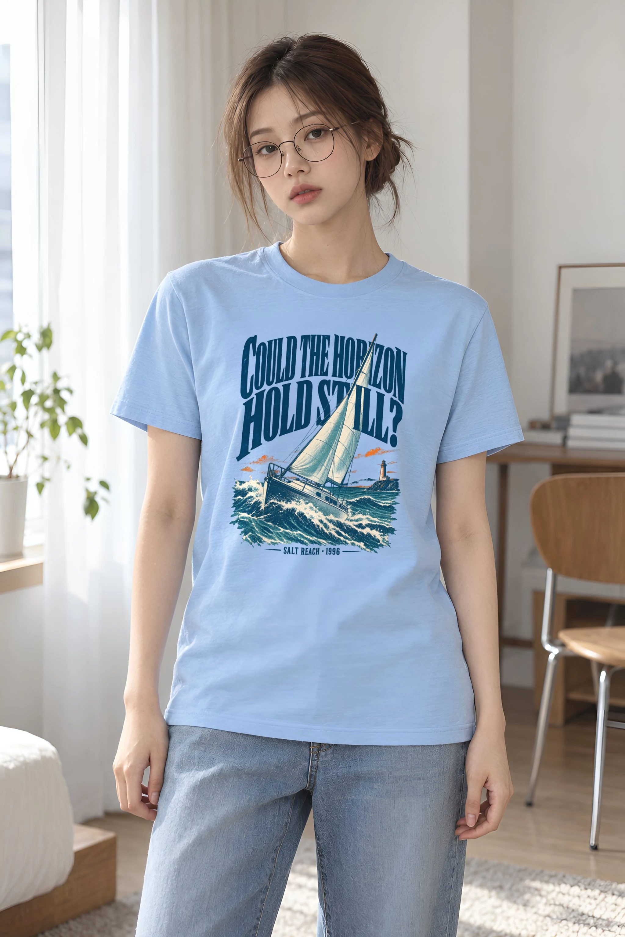 "Could the Horizon Hold Still?" Heavyweight Unisex Crewneck T-shirt