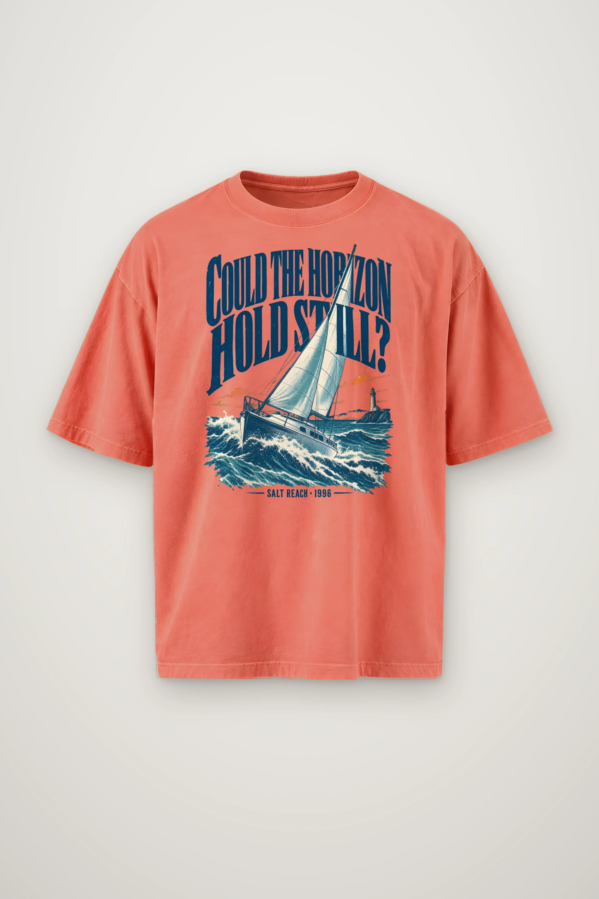 "Could the Horizon Hold Still?" Men's Oversized Heavyweight Crewneck T-Shirt
