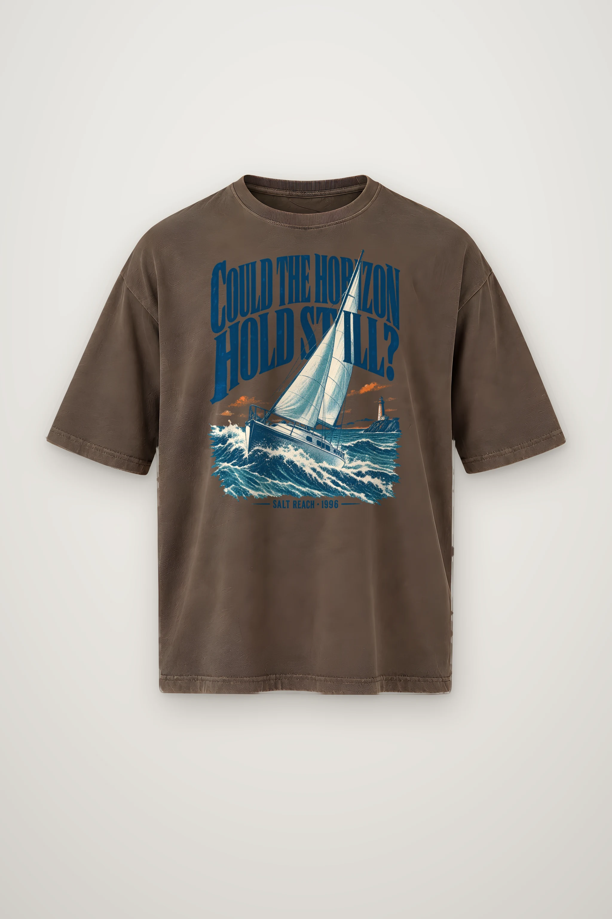 "Could the Horizon Hold Still?" Men's Oversized Heavyweight Crewneck T-Shirt