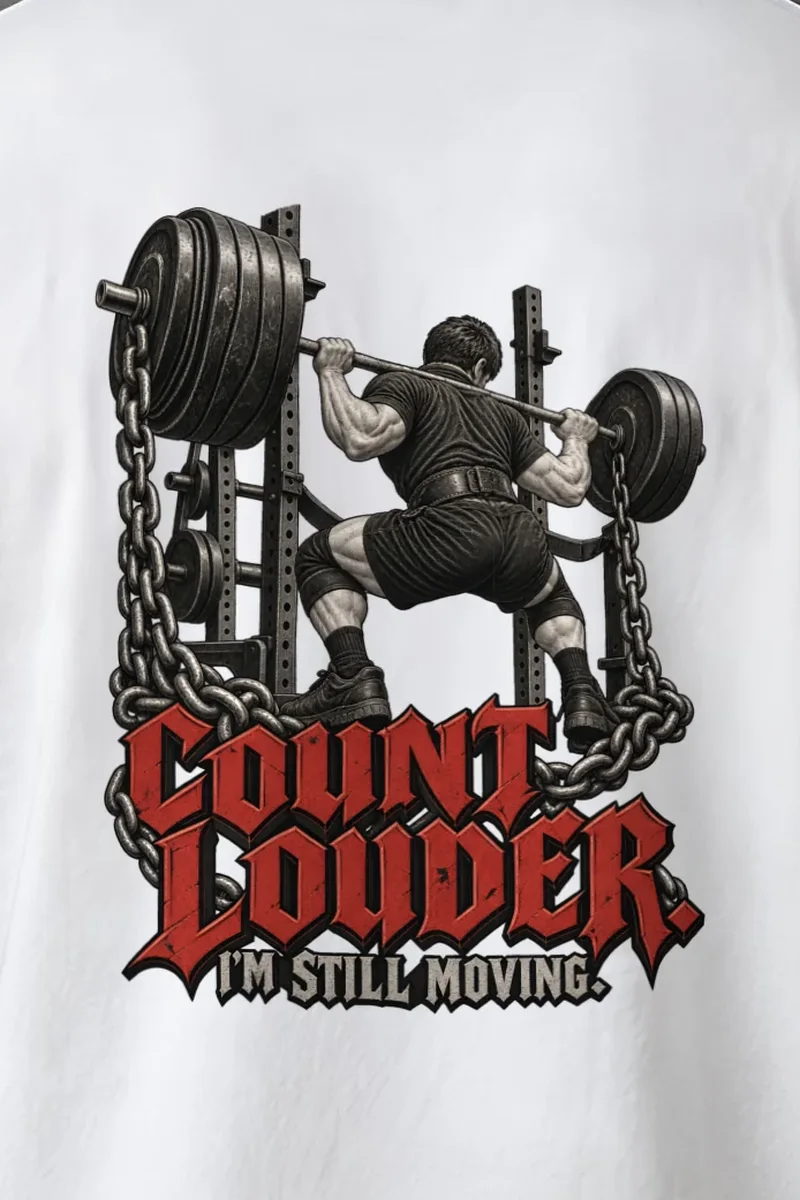 "Count Louder" Heavyweight Unisex Crewneck T-shirt - the graphic up close