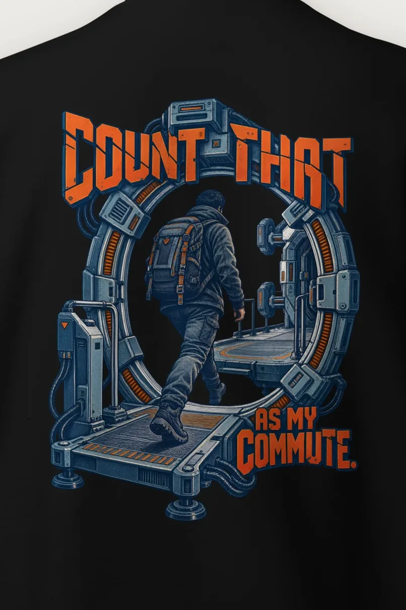 "Count That as My Commute" Heavy Blend Unisex Crewneck Sweatshirt - the graphic up close