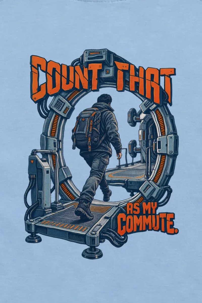 "Count That as My Commute" Unisex Longsleeve T-shirt - the graphic up close
