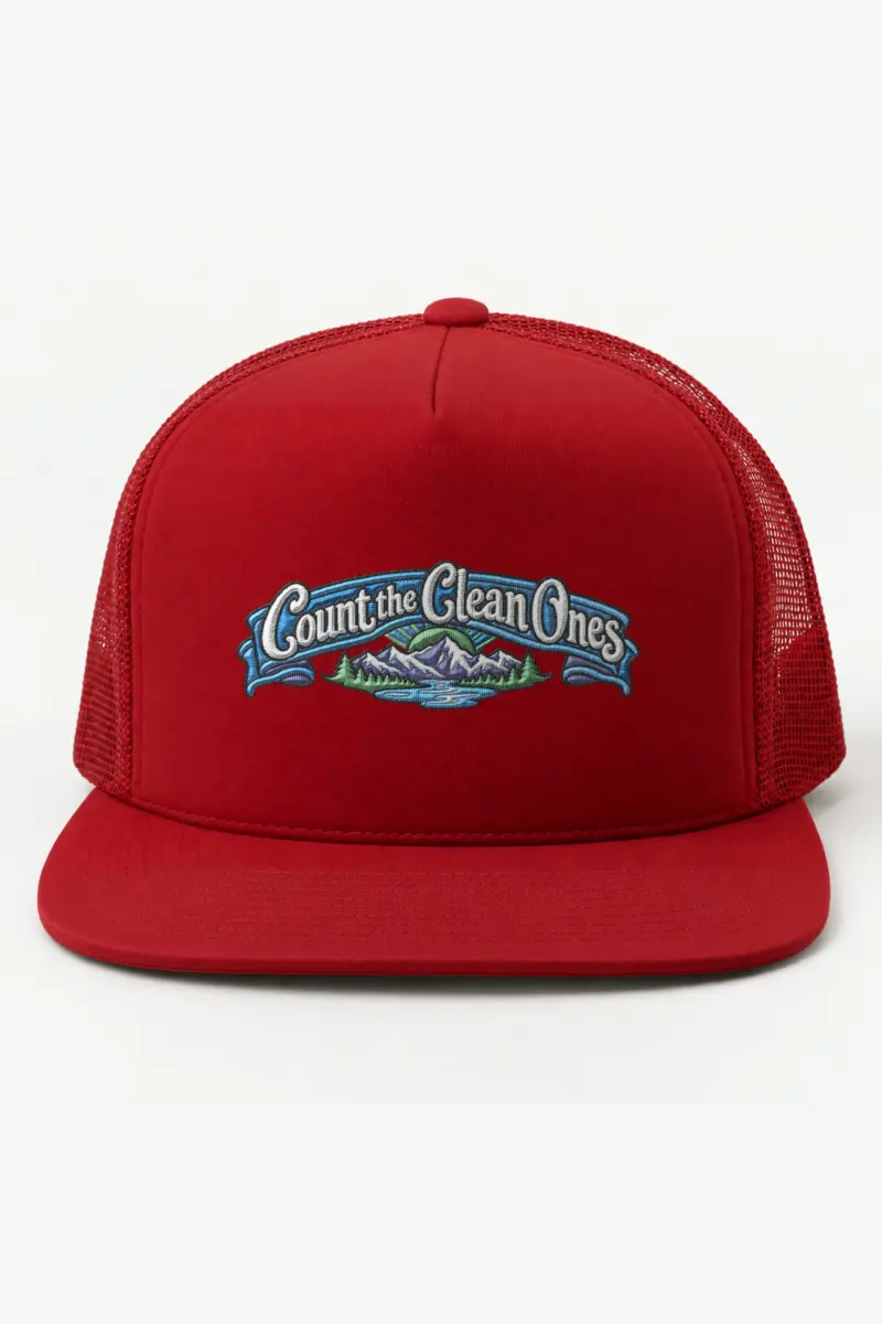 "Count the Clean Ones" 5 Panel Trucker Cap · Embroidered