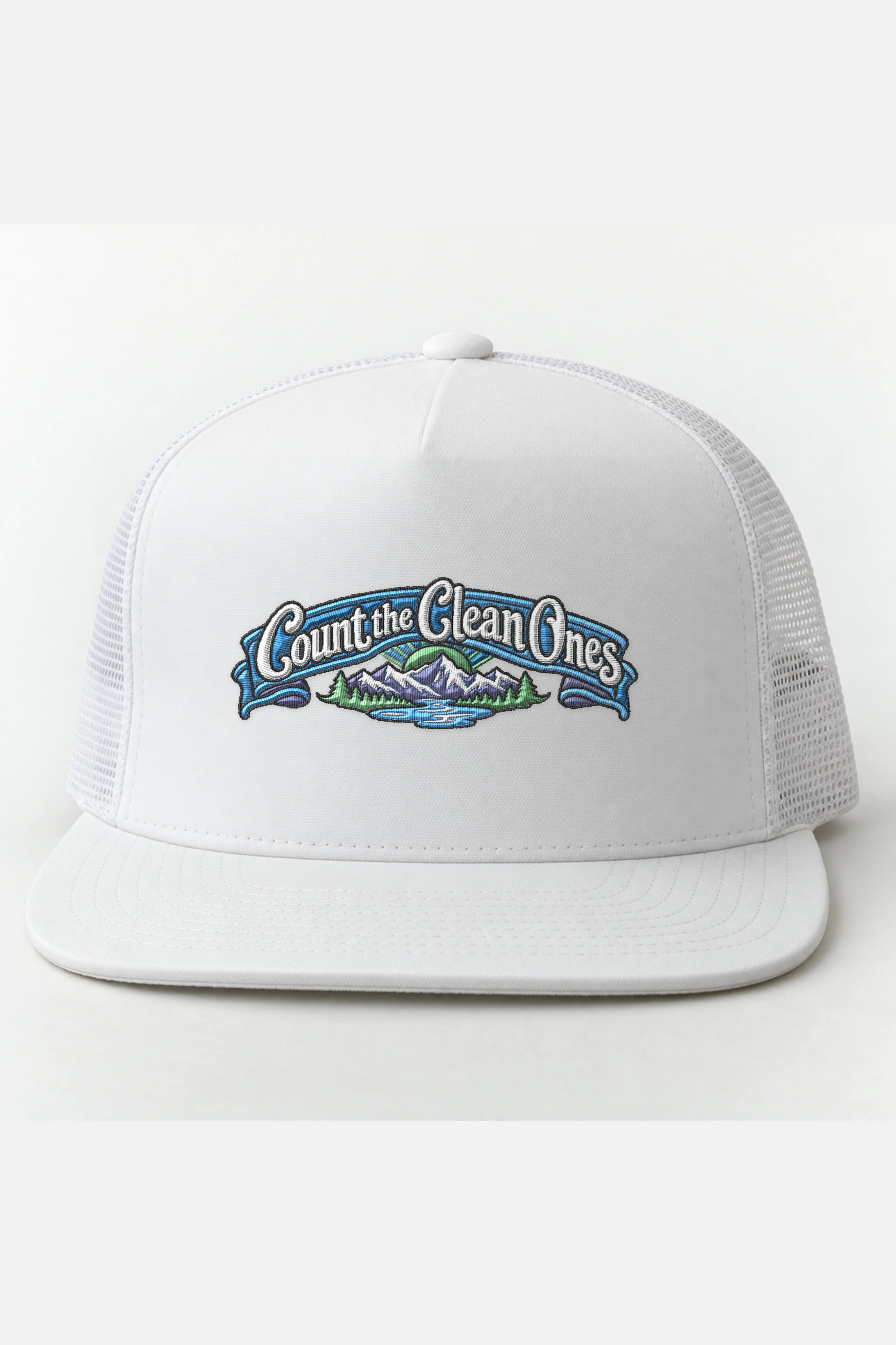 "Count the Clean Ones" 5 Panel Trucker Cap · Embroidered
