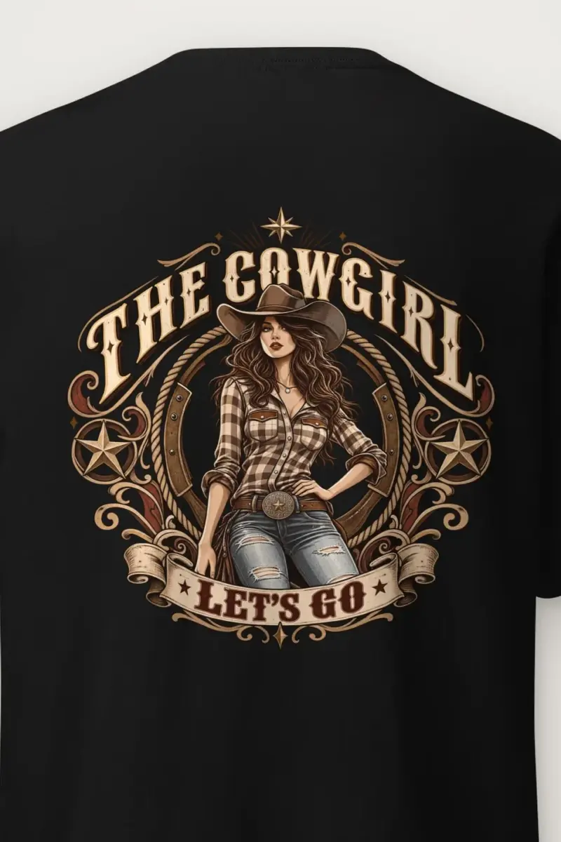 "Cowgirl Let’s Go" Heavyweight Unisex Crewneck T-shirt