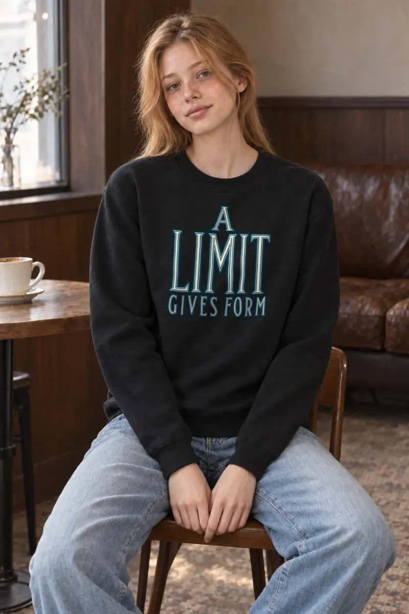 “Cream Lined Limit Typography” Heavy Blend Unisex Crewneck Sweatshirt